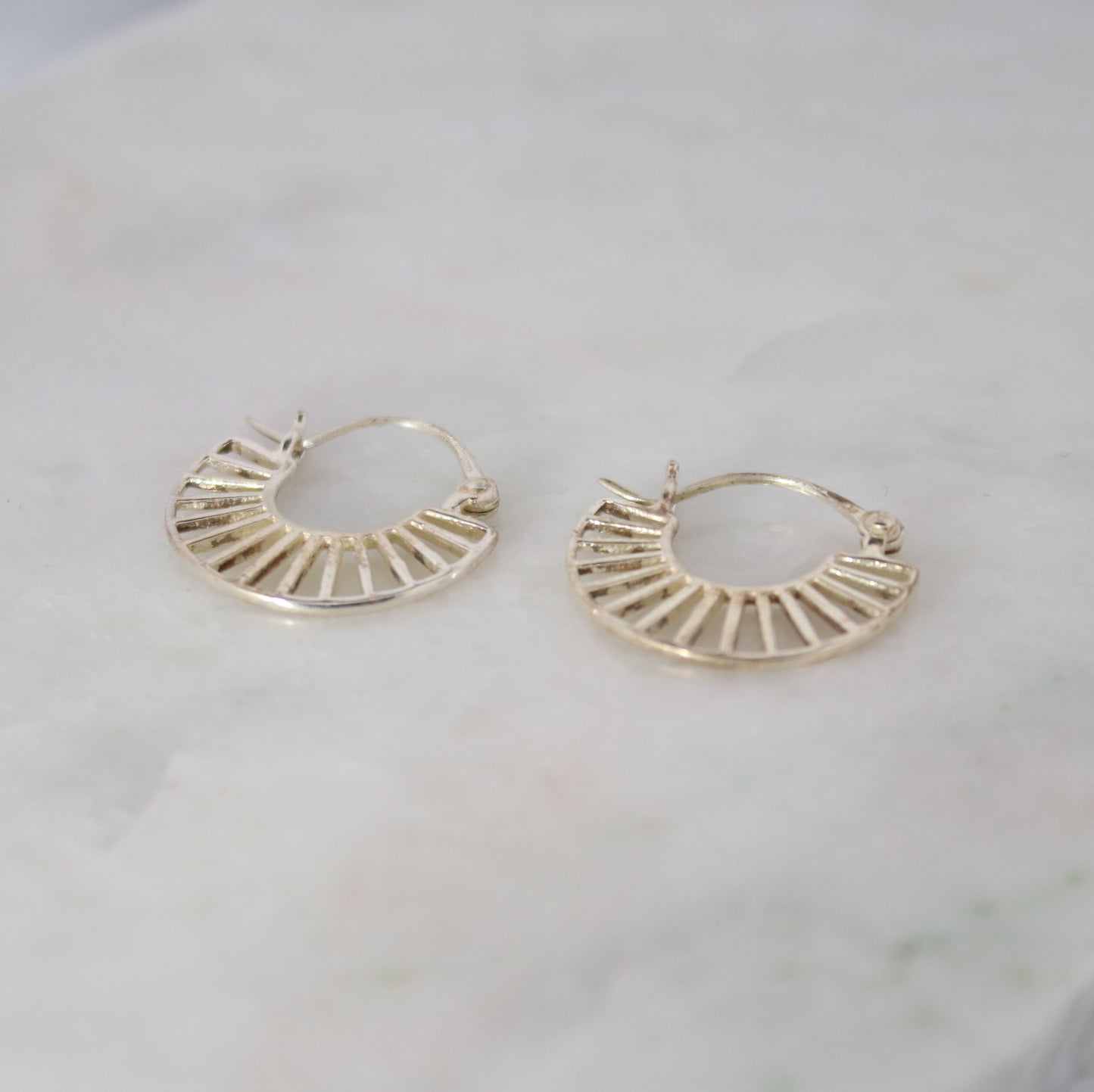 Sterling Silver Tiny Wheel Earrings