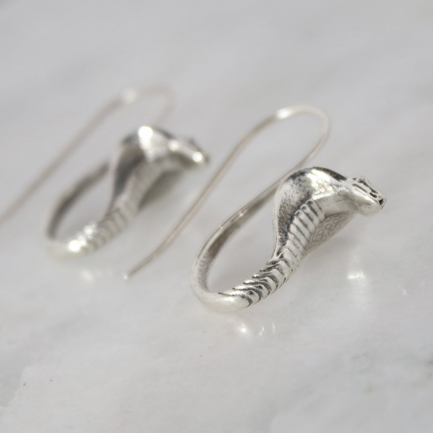 Sterling Silver Cobra Earrings
