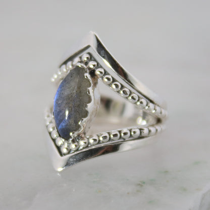 Sterling Silver Kiss by the Moon Ring Labradorite