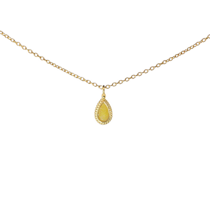 14k Gold Vermeil Mini Teardrop Citrine Necklace