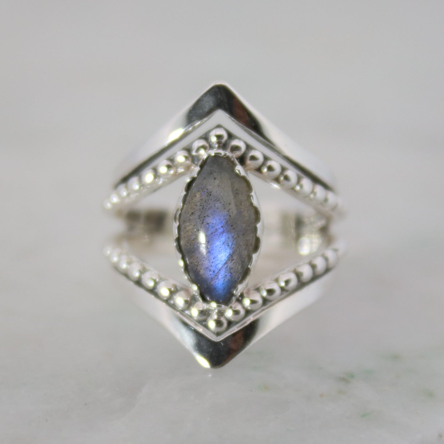 Sterling Silver Kiss by the Moon Ring Labradorite