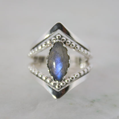 Sterling Silver Kiss by the Moon Ring Labradorite