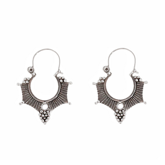 Sterling Silver Temple Hoops
