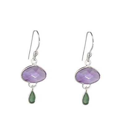 Sterling Silver Waterfall Amethyst Earrings