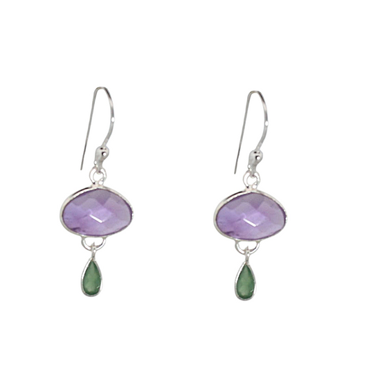 Sterling Silver Waterfall Amethyst Earrings
