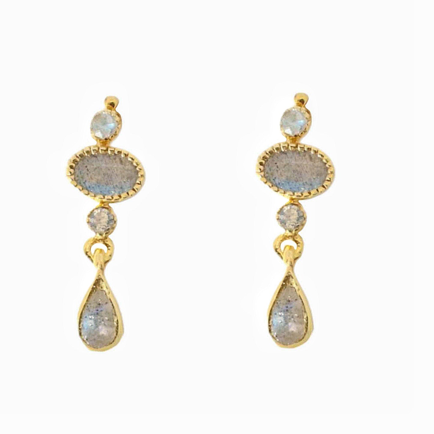14k Gold Vermeil Festive Labradorite Studs