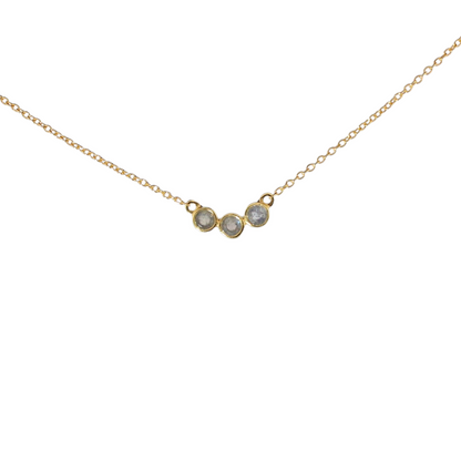 14k Gold Vermeil Triple Stones Labradorite Necklace