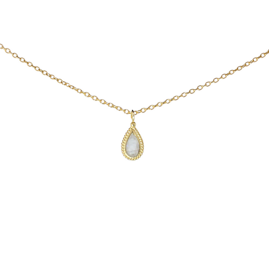 14k Gold Vermeil Mini Teardrop Moonstone Necklace