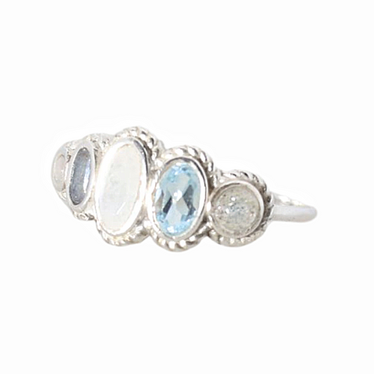 Sterling Silver Moon Cluster Ring