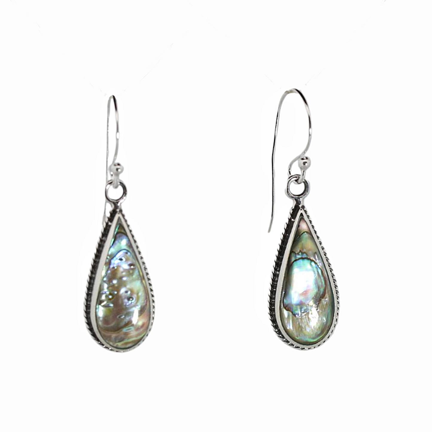 Sterling silver Mermaid Tear Abelone Earrings