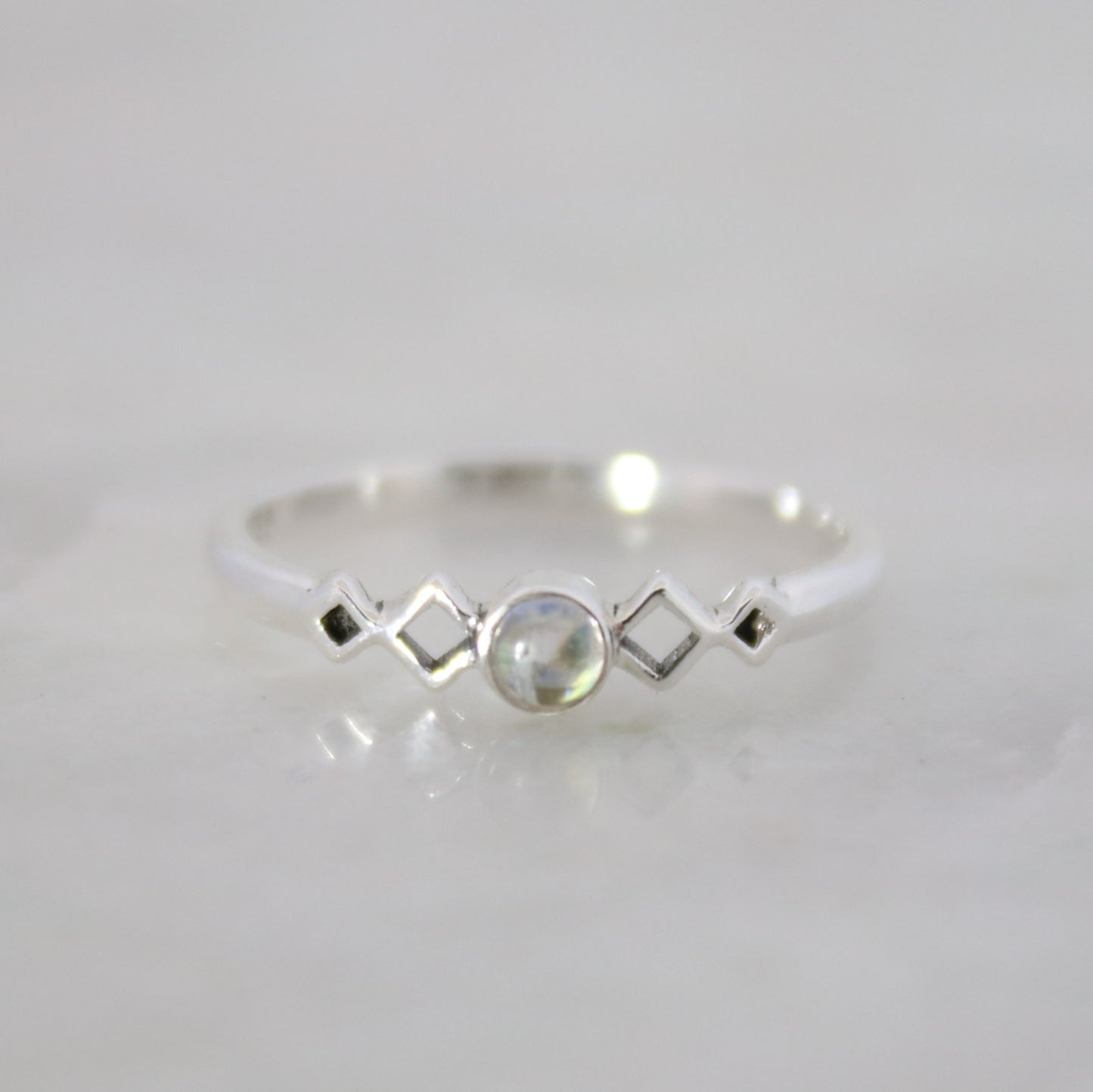Sterling Silver Harmonica Moonstone Ring