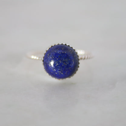 Runder Lapislazuli-Ring aus Sterlingsilber, 18 mm, limitierte Auflage 