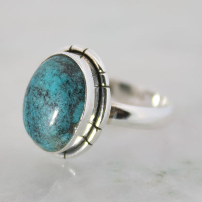 Sterling Silver Ring- Oval Turquoise