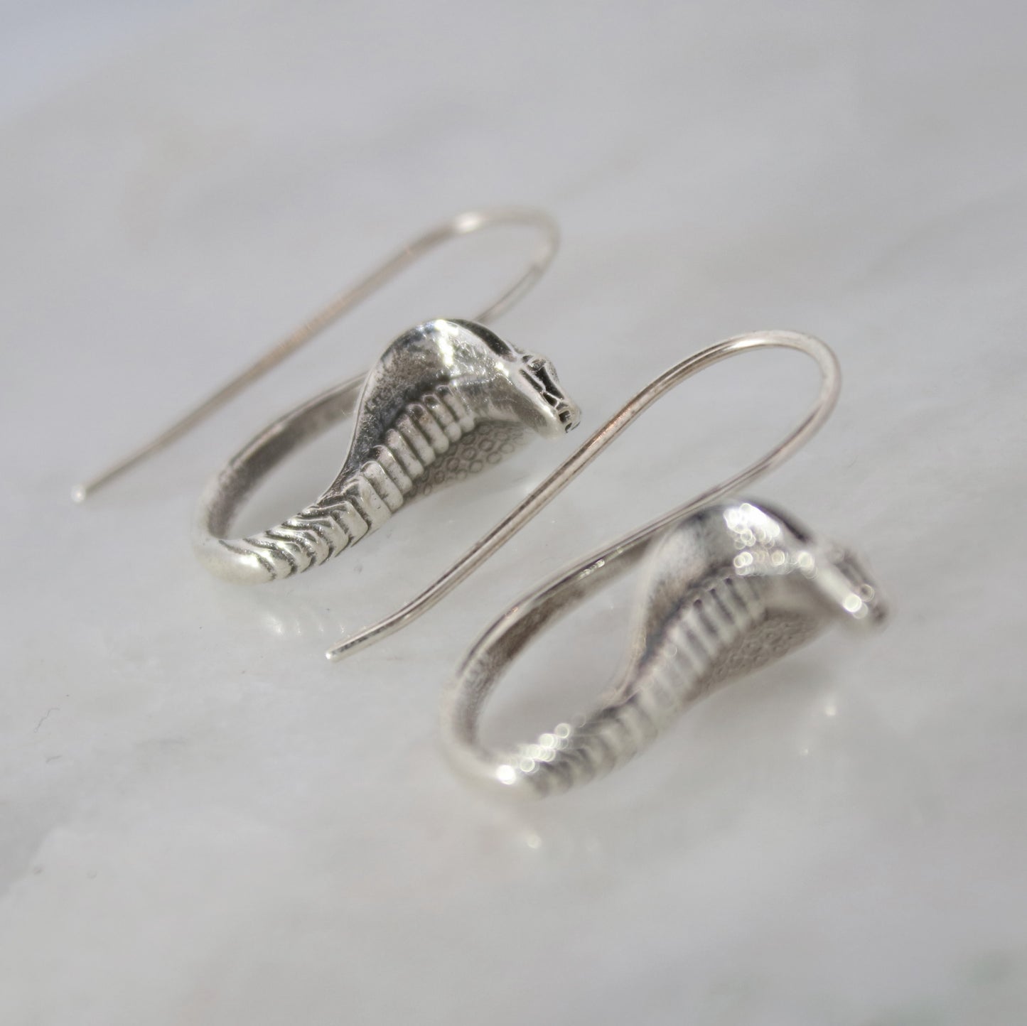 Sterling Silver Cobra Earrings