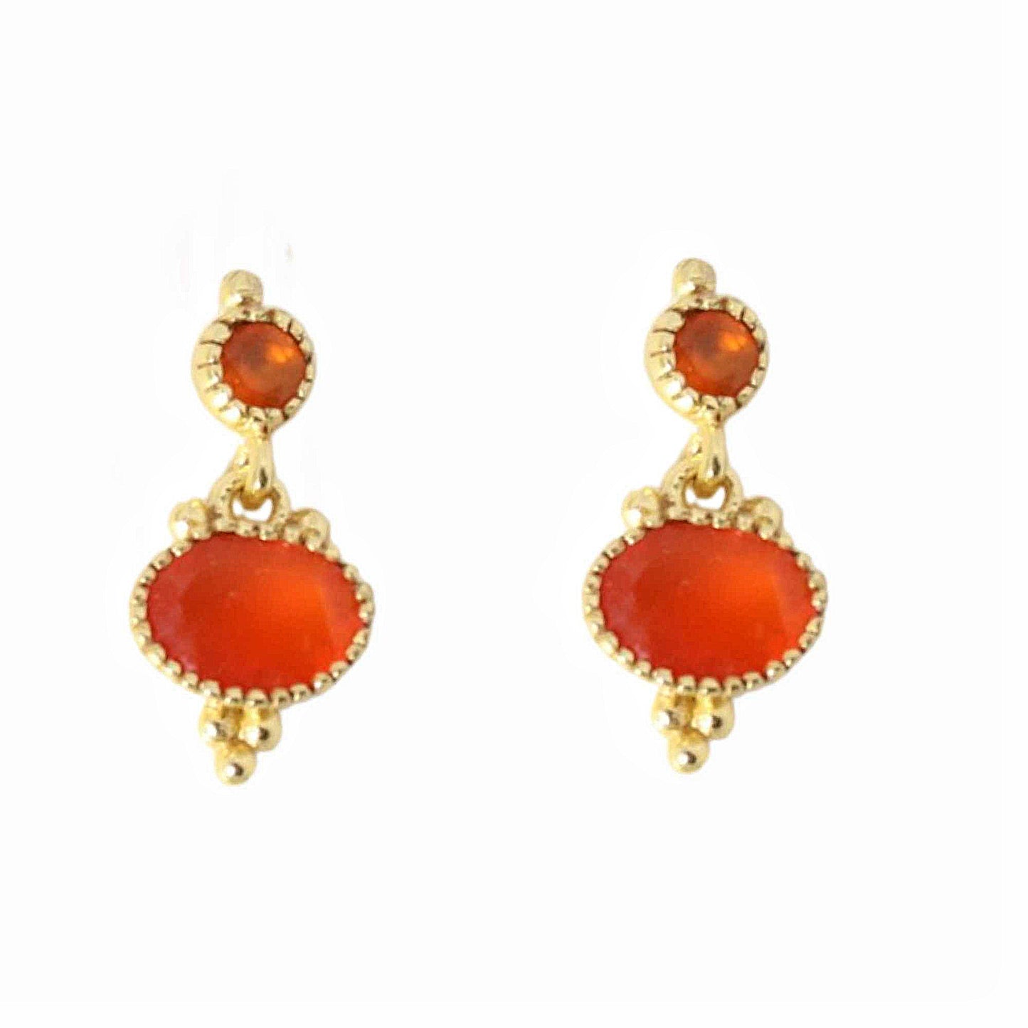 14k Gold Vermeil Carnelian Party Studs