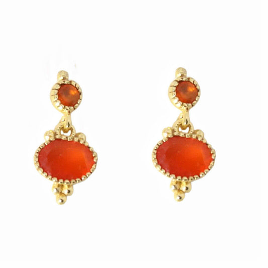 14k Gold Vermeil Carnelian Party Studs