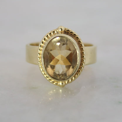 14K Gold Vermeil Fire of The Sun Ring - Citrine