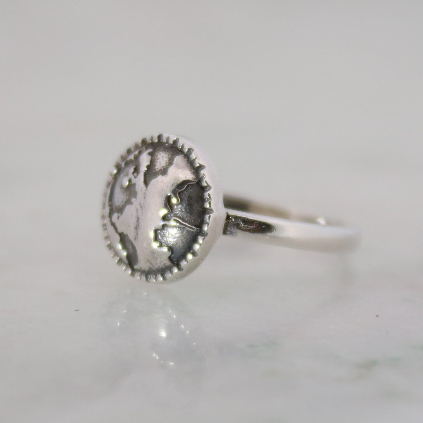 Sterling Silver Globe Ring