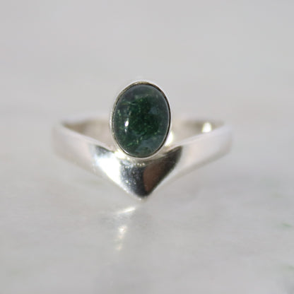 Sterling Silver Forest Fruit Ring - Moss Agate