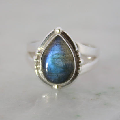 Sterling Silver Bohemian Sugar Ring - Labradorite