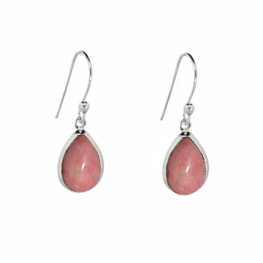Sterling silver Teardrop Rhodochrosite Earrings