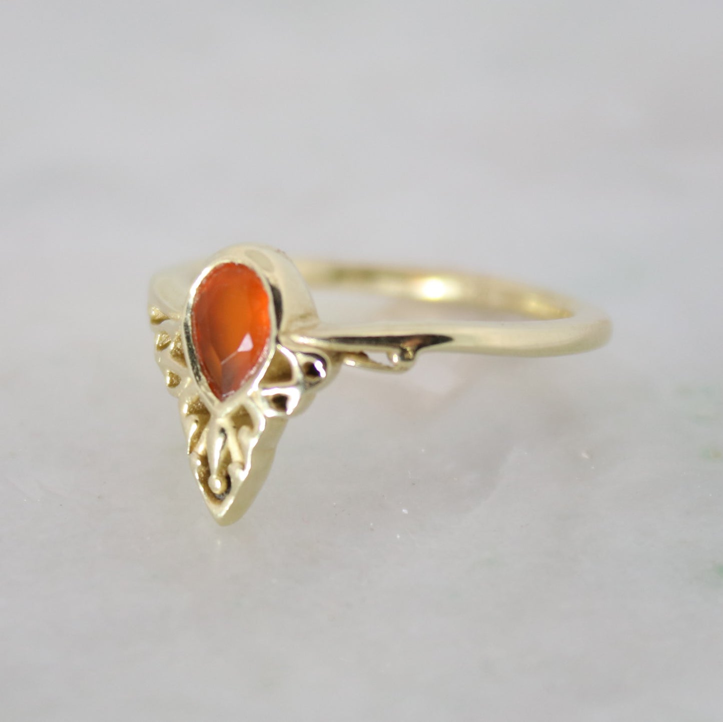 14k Gold Vermeil Majestic Curves Ring Carnelian