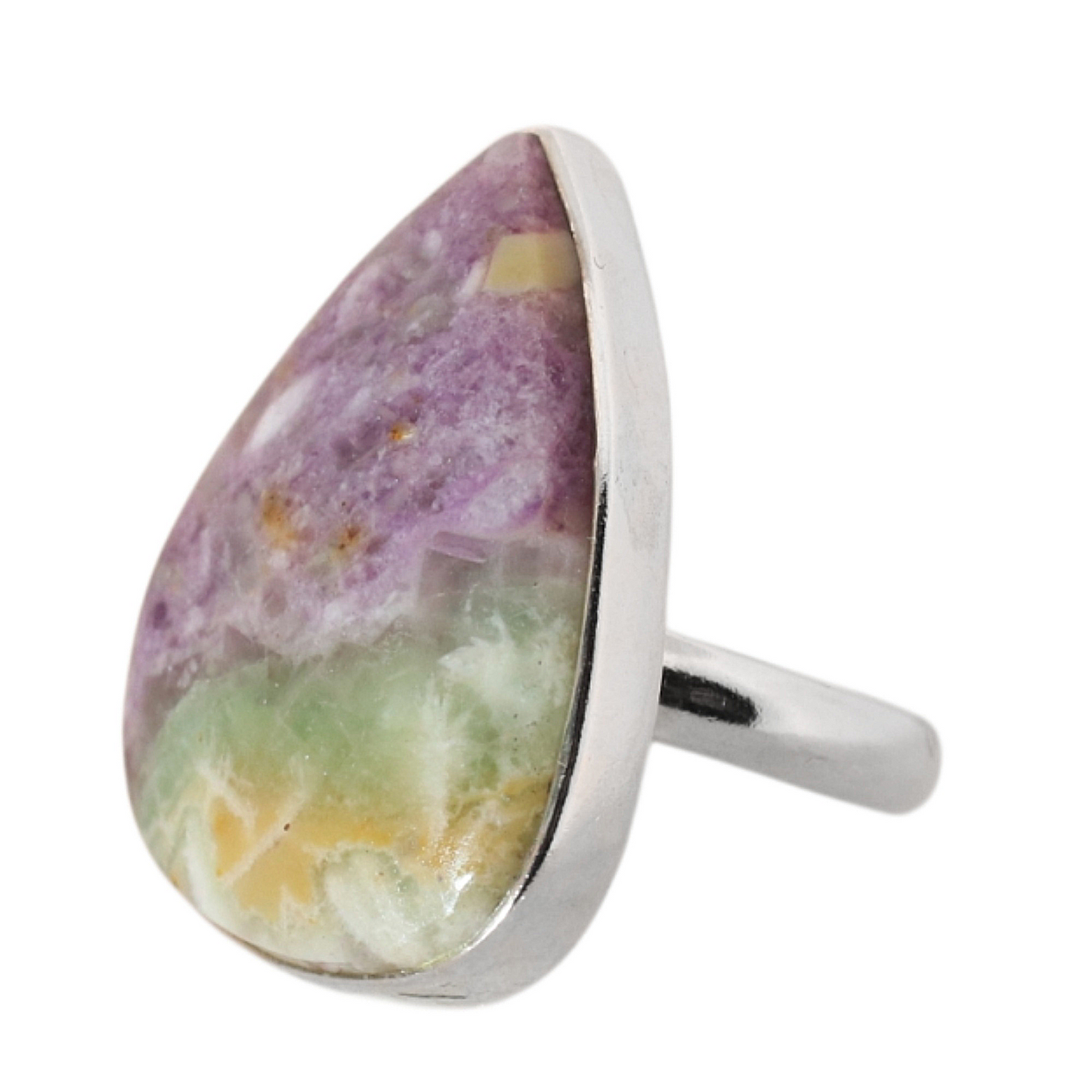 Sterling Silver Teardrop Morado Opal Ring - 18 mm