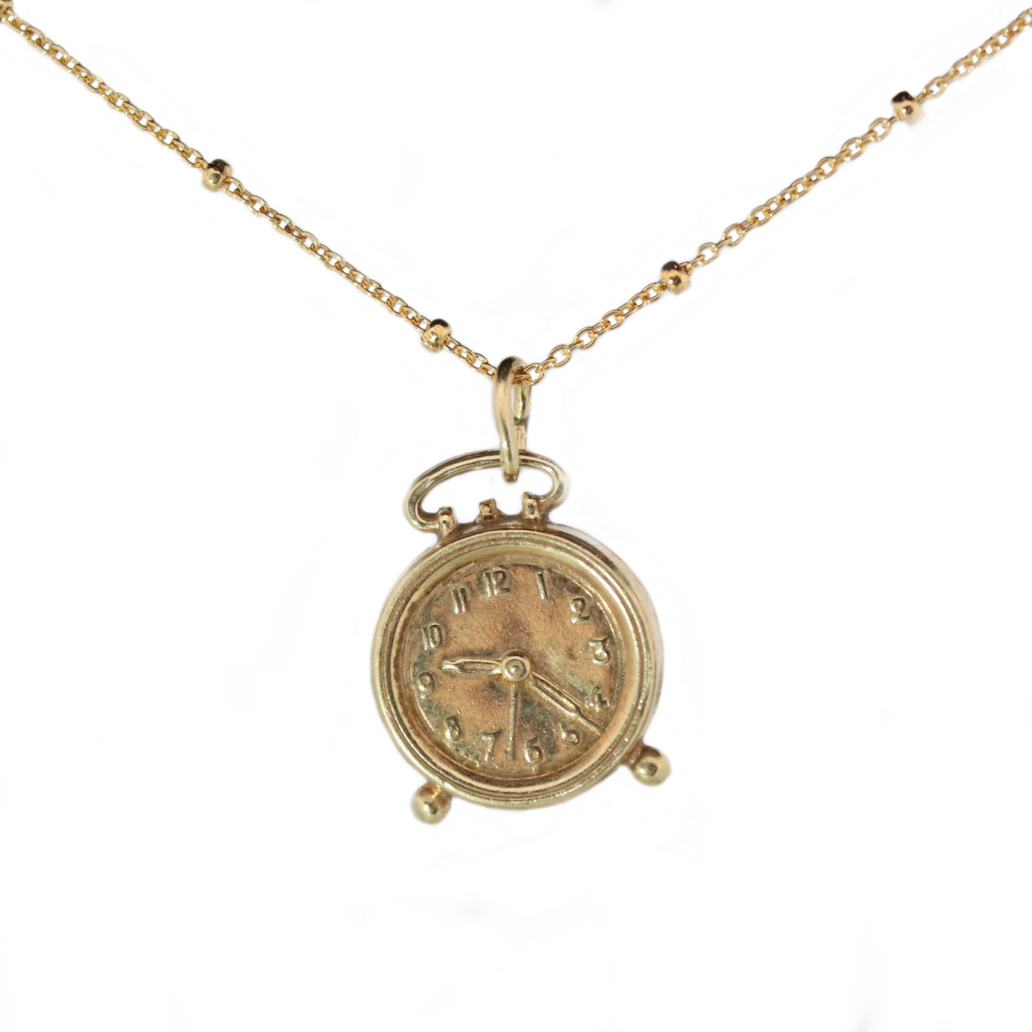 14k Gold Vermeil Clock Necklace - Limited Edition