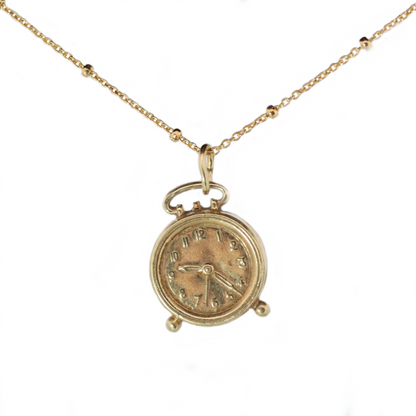 14k Gold Vermeil Clock Necklace - Limited Edition