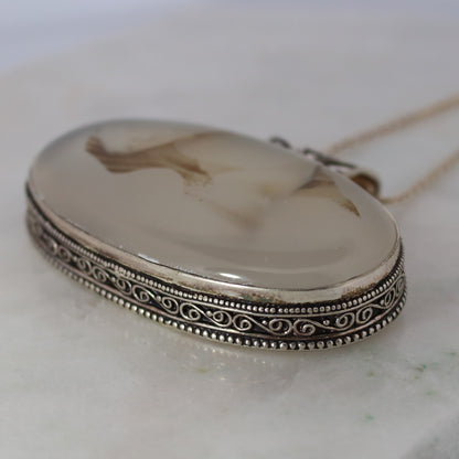 Sterling Silver Oval Agate Pendant