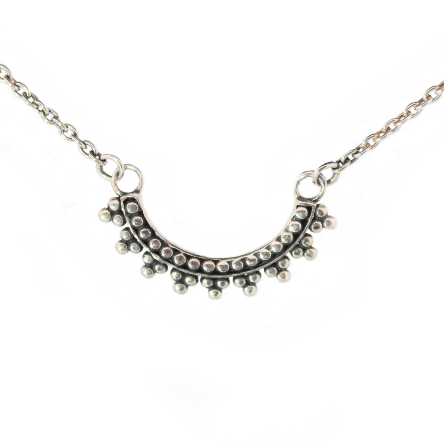 Sterling Silver Beaded Arch Necklace