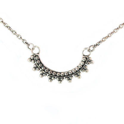 Sterling Silver Beaded Arch Necklace