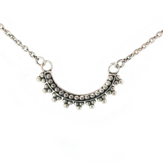 Sterling Silver Beaded Arch Necklace
