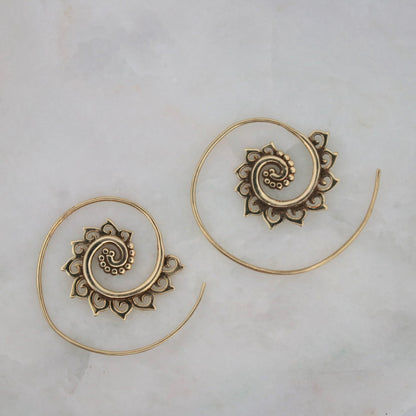 14k Gold Vermeil Spiral Earrings