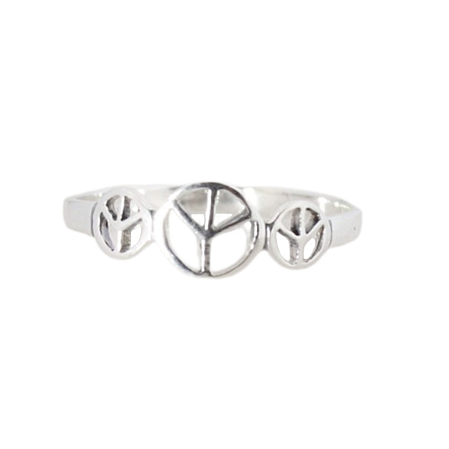 Sterling Silver Triple Peace Ring
