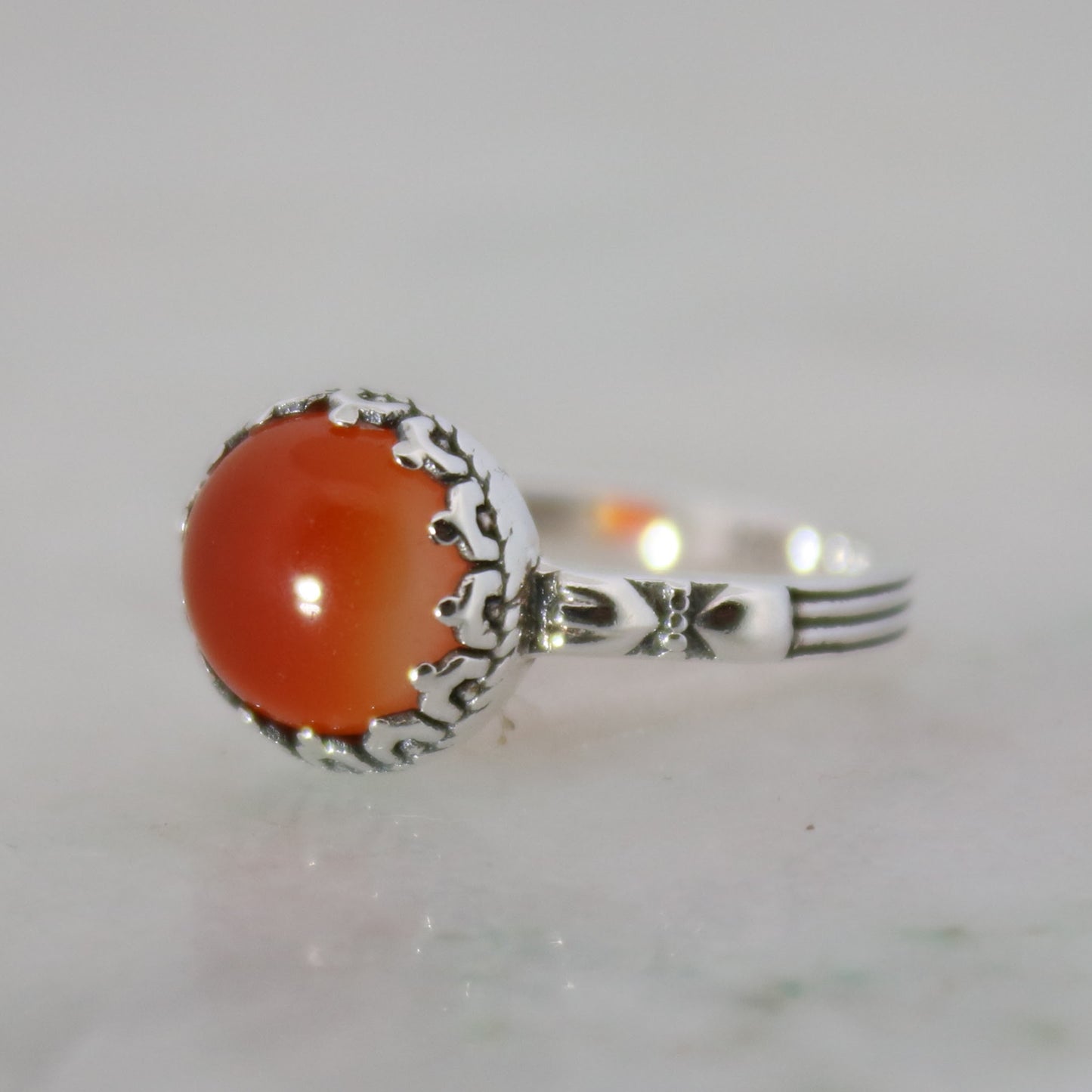 Sterling Silver Enchanting Ring Carnelian 