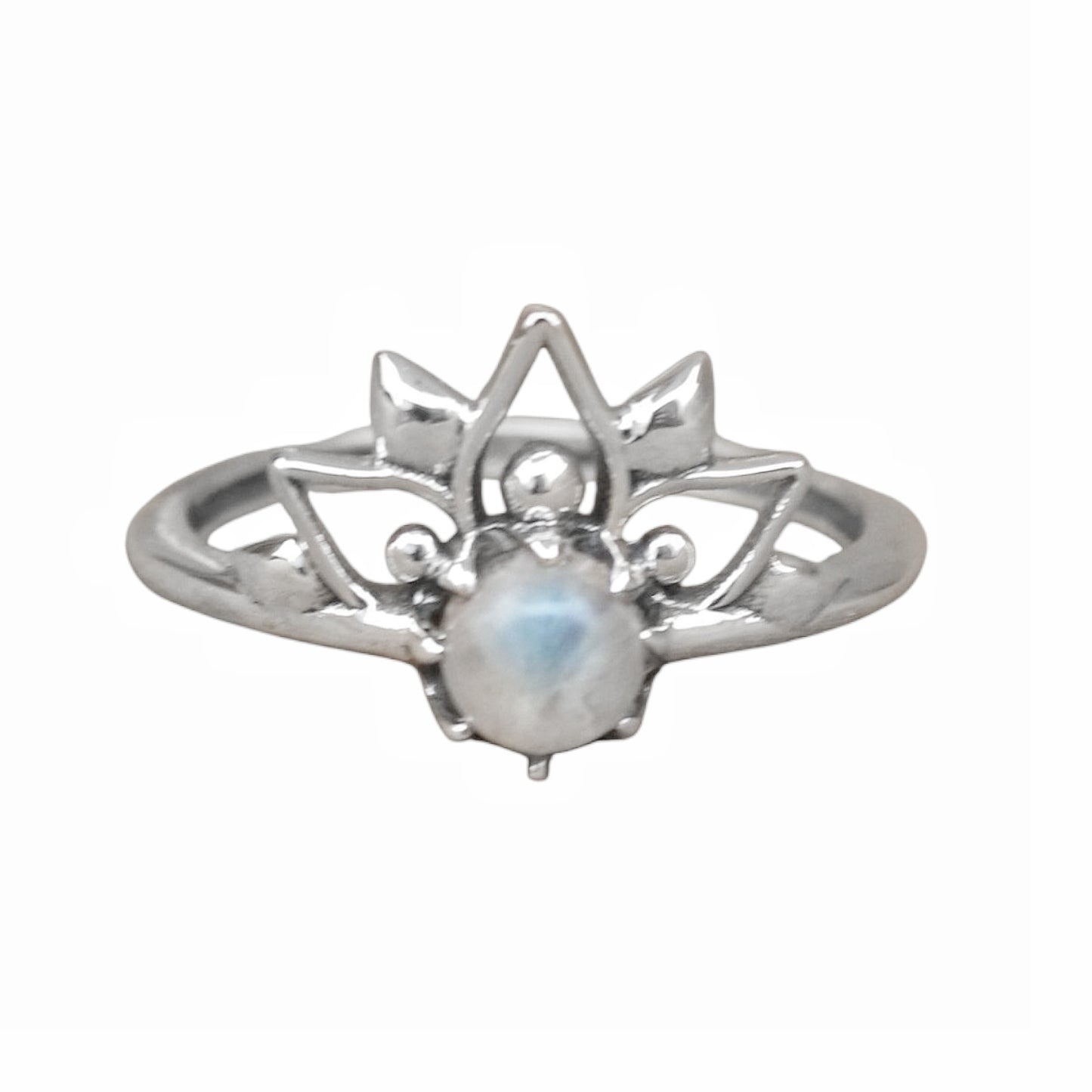 Sterling Silver Sunset Mandala Moonstone Ring