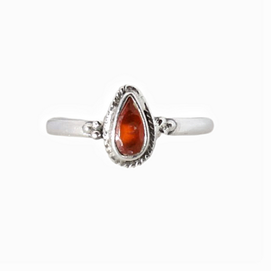 Sterling Silver Teardrop Honey Flame Ring
