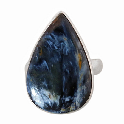 Sterling Silver Teardrop Pietersite Ring - 17 mm