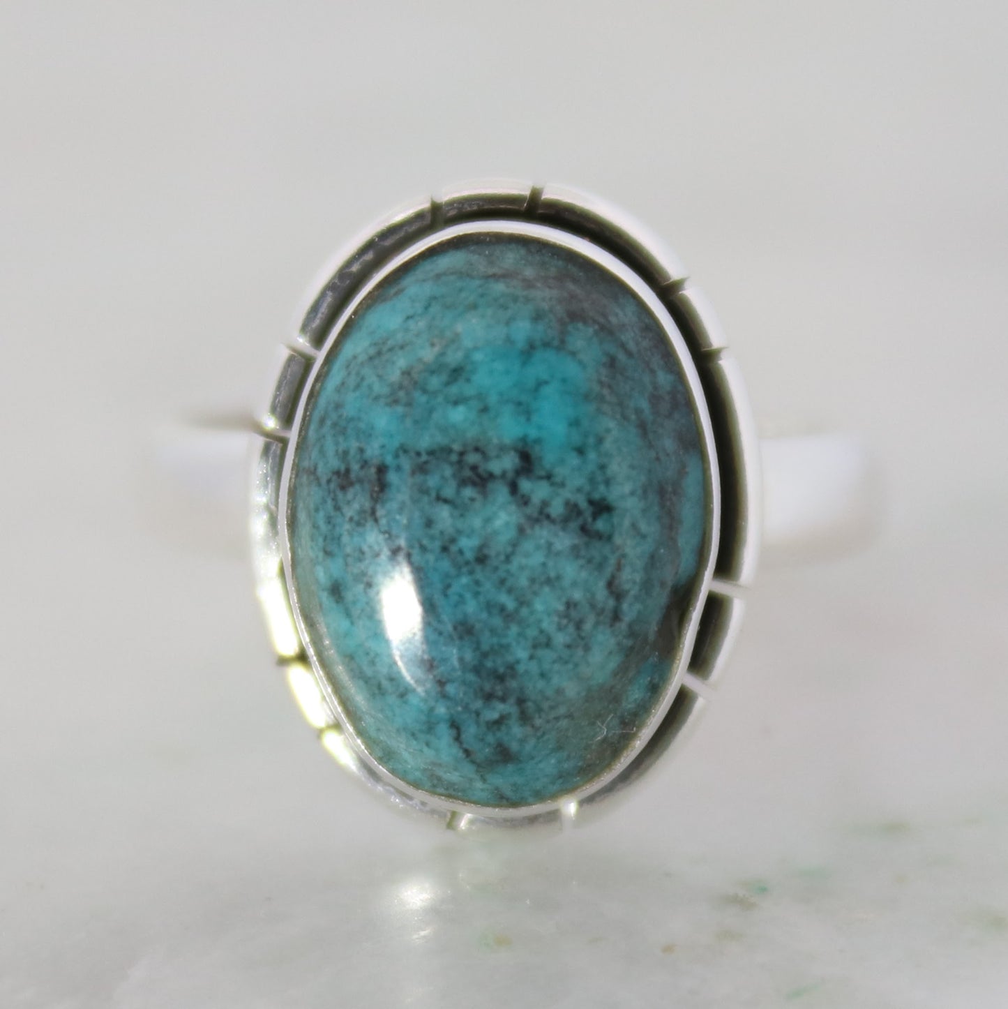 Sterling Silver Ring- Oval Turquoise