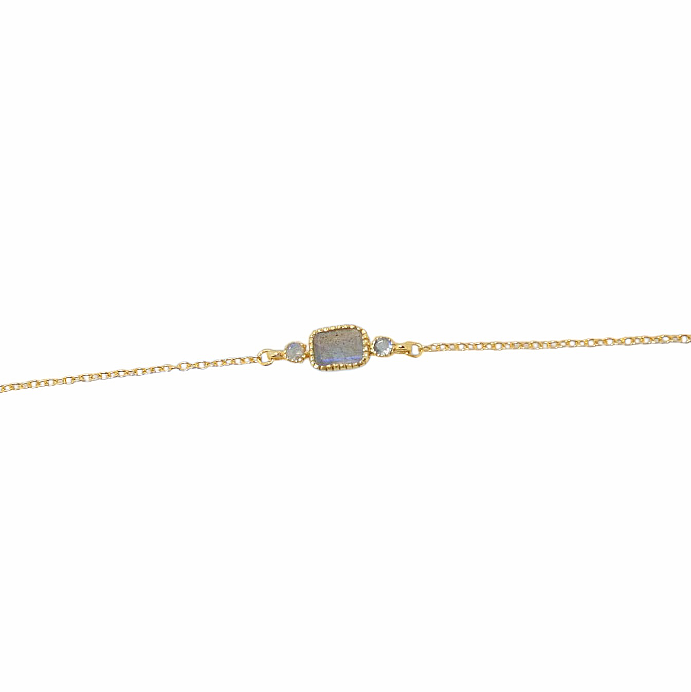 14k Gold Vermeil Square Bracelet Labradorite
