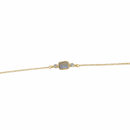 14k Gold Vermeil Square Bracelet Labradorite
