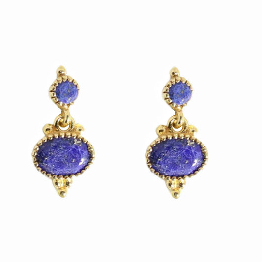 14k Gold Vermeil Lapis Lazuli Party Studs