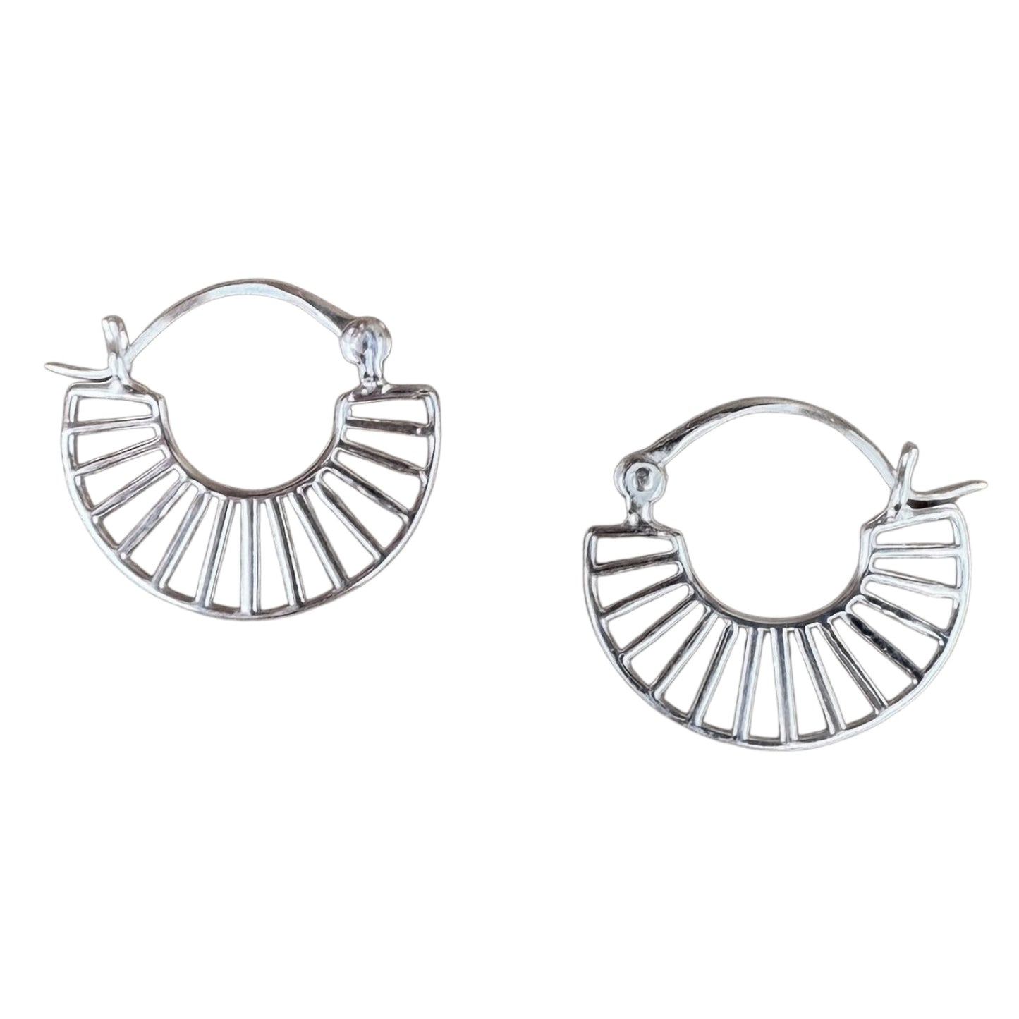 Sterling Silver Tiny Wheel Earrings