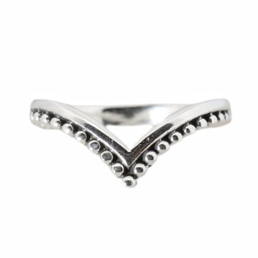 Sterling Silver Deep V Ring