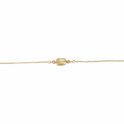 14k Gold Vermeil Square Bracelet Citrine