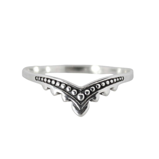 Sterling Silver Beaded Arch Ring
