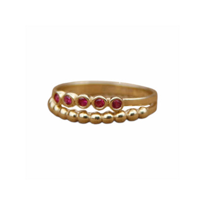 14K Gold Vermeil Eleganza Ring Ruby Zircon