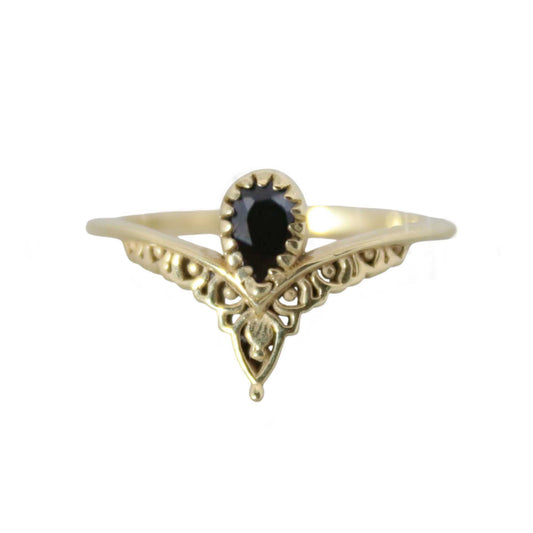 14K Gold Vermeil Eternal Elegance Ring Black Onyx