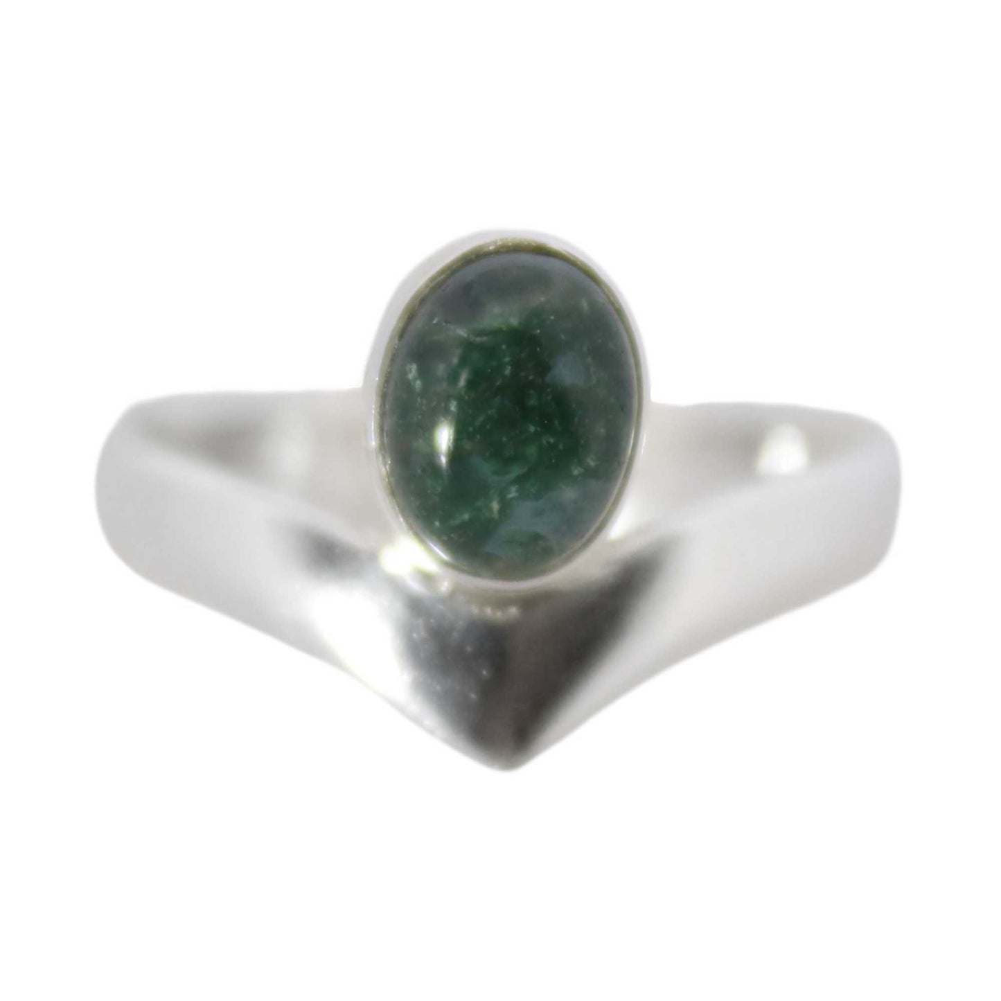 Sterling Silver Forest Fruit Ring - Moss Agate